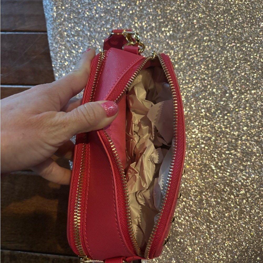 NWT! Valentino Hot Barbie Pink Studded Crossbody camera Bag - Picture 9 of 11